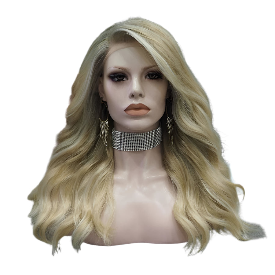 Blonde Highlight Wig Synthetic Lace Front Crossdressing Wig