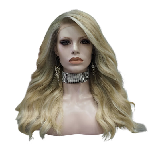 Blonde Highlight Wig Synthetic Lace Front Crossdressing Wig