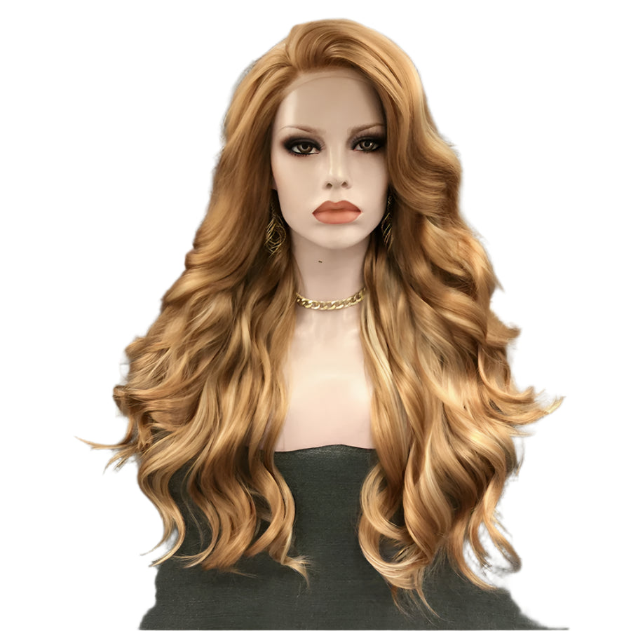 Synthetic Lace Front Gold Blonde Crossdressing Wig
