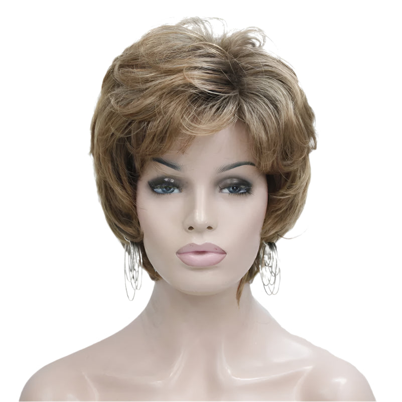 Short Straight Brown-Auburn Mix Wig – Chic and Natural Style for Crossdressers
