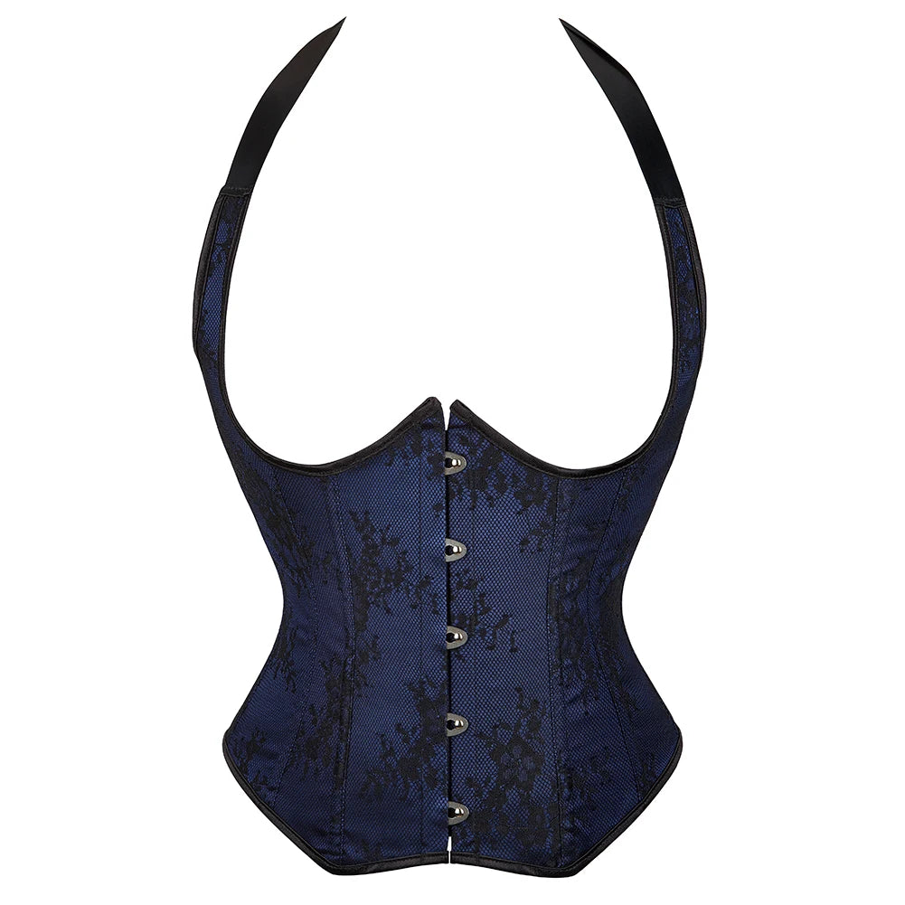 Embroidered Overbust Corset Top with Straps – Feminine Waist-Slimming Design