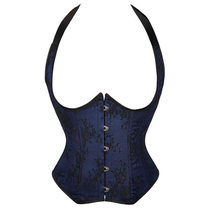Embroidered Overbust Corset Top with Straps – Feminine Waist-Slimming Design