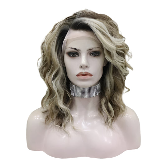 Short Brown Synthetic Lace Front Crossdressing Wig