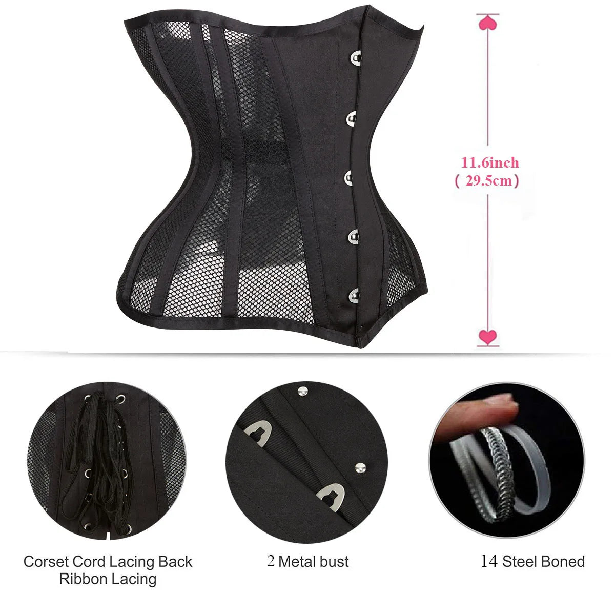 Crossdressing Waist Trainer – Underbust Mesh Corselet for Slimming & Shaping