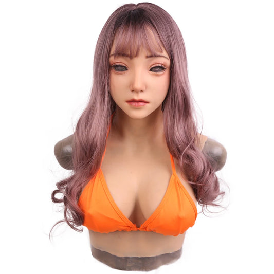 Realistic Silicone Female Mask with Breast Forms – The Ultimate Feminine Transformation