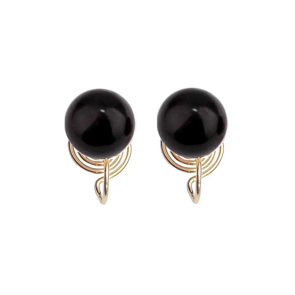 Classic Round Pearl Clip-On Earrings – Elegant Accessories for Crossdressers
