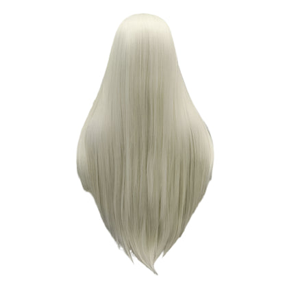 Platinum Blonde Wig Long Synthetic Lace Front Crossdressing Wig