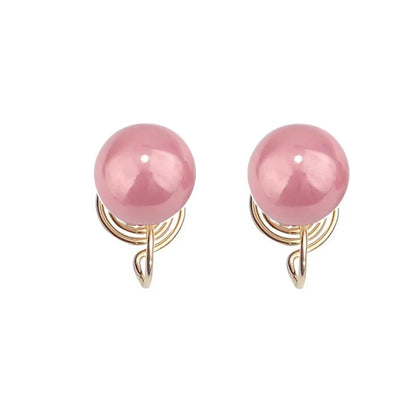 Classic Round Pearl Clip-On Earrings – Elegant Accessories for Crossdressers