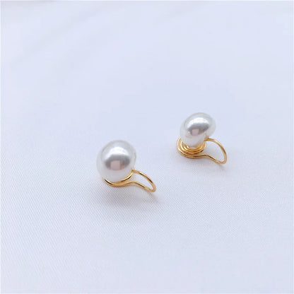 Classic Round Pearl Clip-On Earrings – Elegant Accessories for Crossdressers