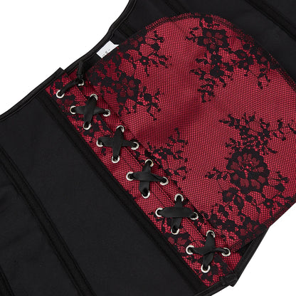Embroidered Overbust Corset Top with Straps – Feminine Waist-Slimming Design