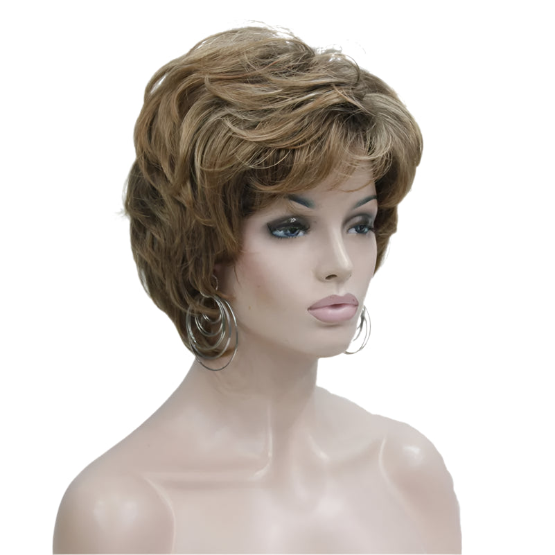 Short Straight Brown-Auburn Mix Wig – Chic and Natural Style for Crossdressers