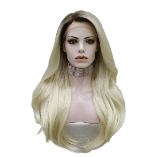 Blonde Wig Straight Synthetic Lace Front Crossdressing Wig