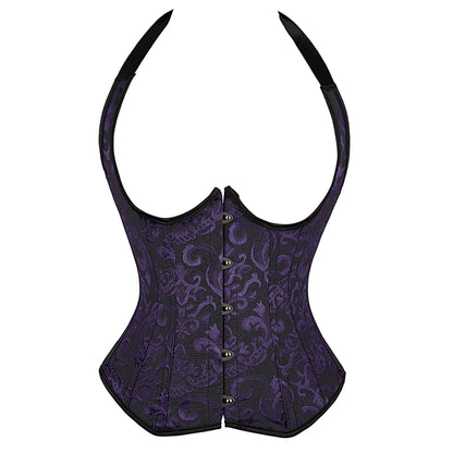 Embroidered Overbust Corset Top with Straps – Feminine Waist-Slimming Design