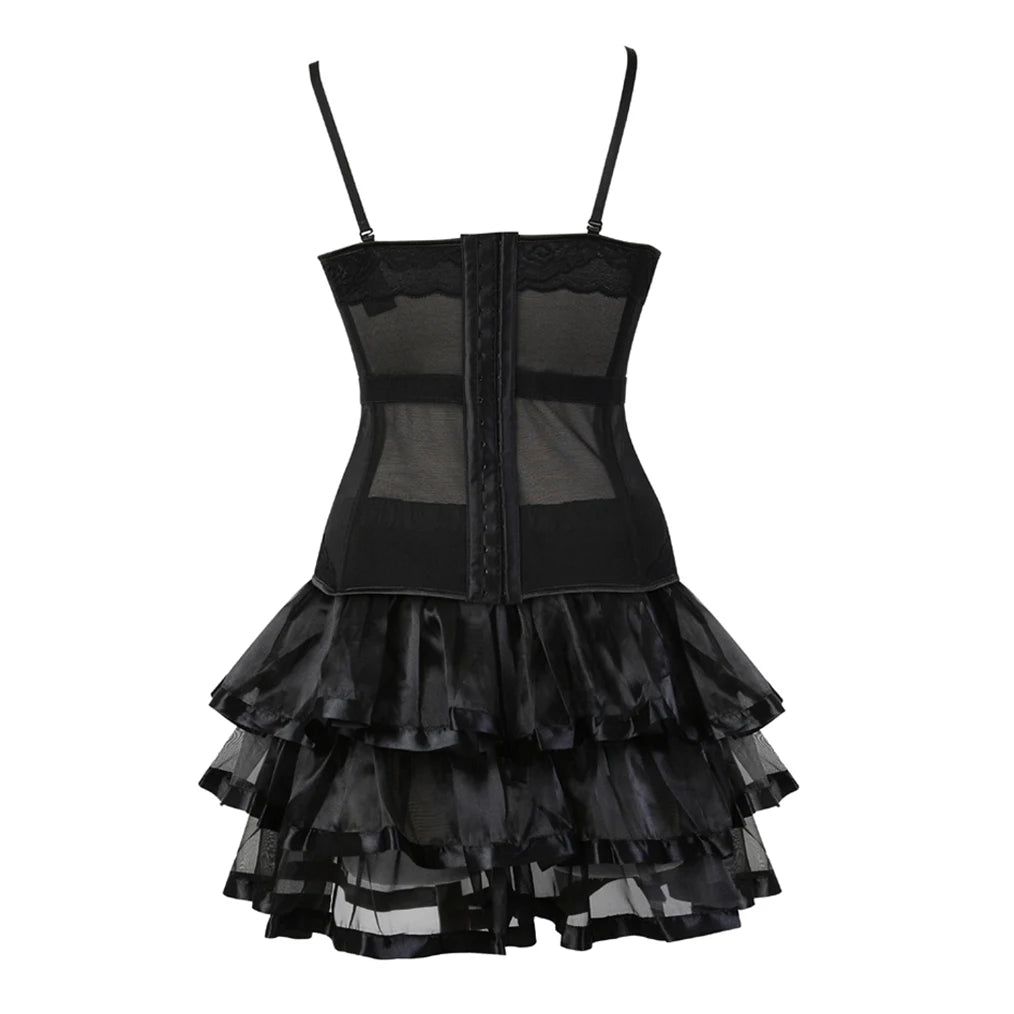 Corset Lingerie Dress with Garters – Two-Piece Set