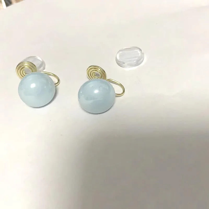 Classic Round Pearl Clip-On Earrings – Elegant Accessories for Crossdressers