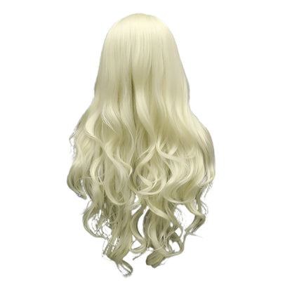Platinum Blonde Long Synthetic Lace Front Crossdressing Wig