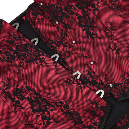 Embroidered Overbust Corset Top with Straps – Feminine Waist-Slimming Design