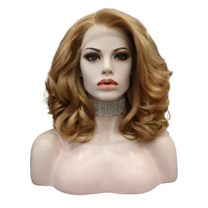 Synthetic Lace Front Gold Short Crossdressing Wig