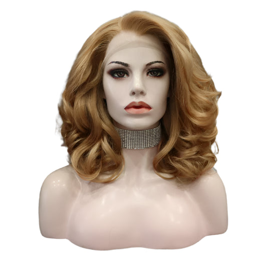 Synthetic Lace Front Gold Short Crossdressing Wig