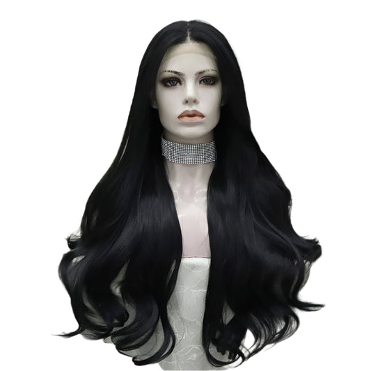 Black Lace Wig Long Synthetic Lace Front Crossdressing Wig