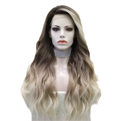 13x4 Lace Wig Synthetic Lace Front Ombre Brown Crossdressing Wig