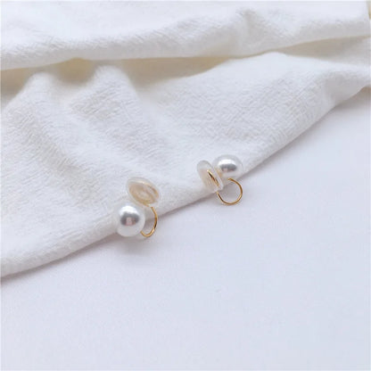 Classic Round Pearl Clip-On Earrings – Elegant Accessories for Crossdressers