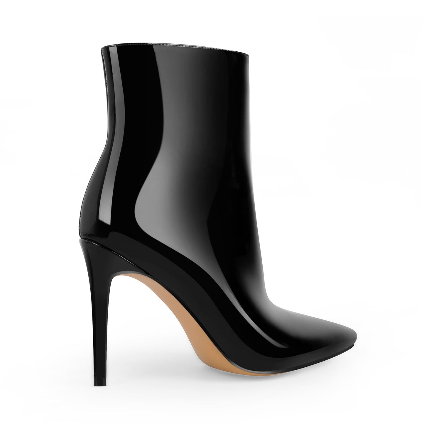 Pointed Toe Stiletto Patent Crossdressing Ankle Boots