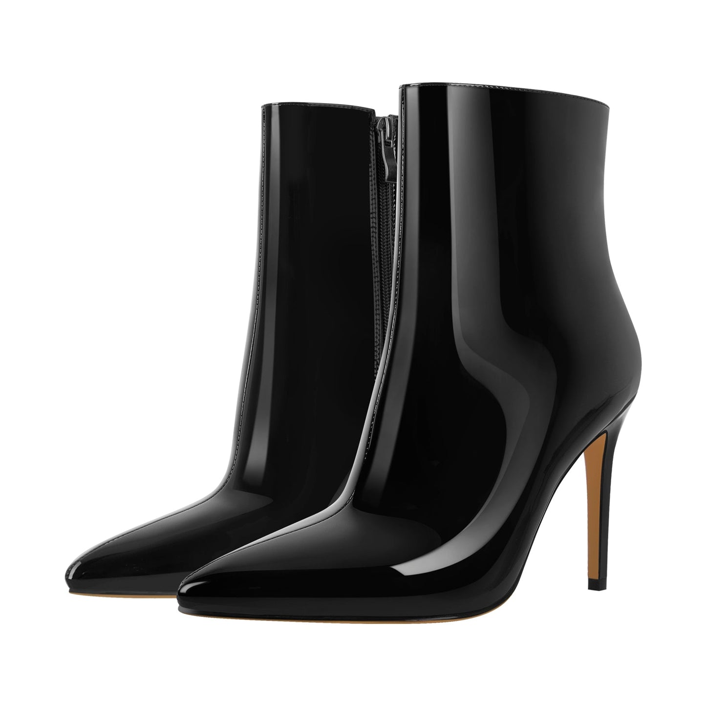 Pointed Toe Stiletto Patent Crossdressing Ankle Boots