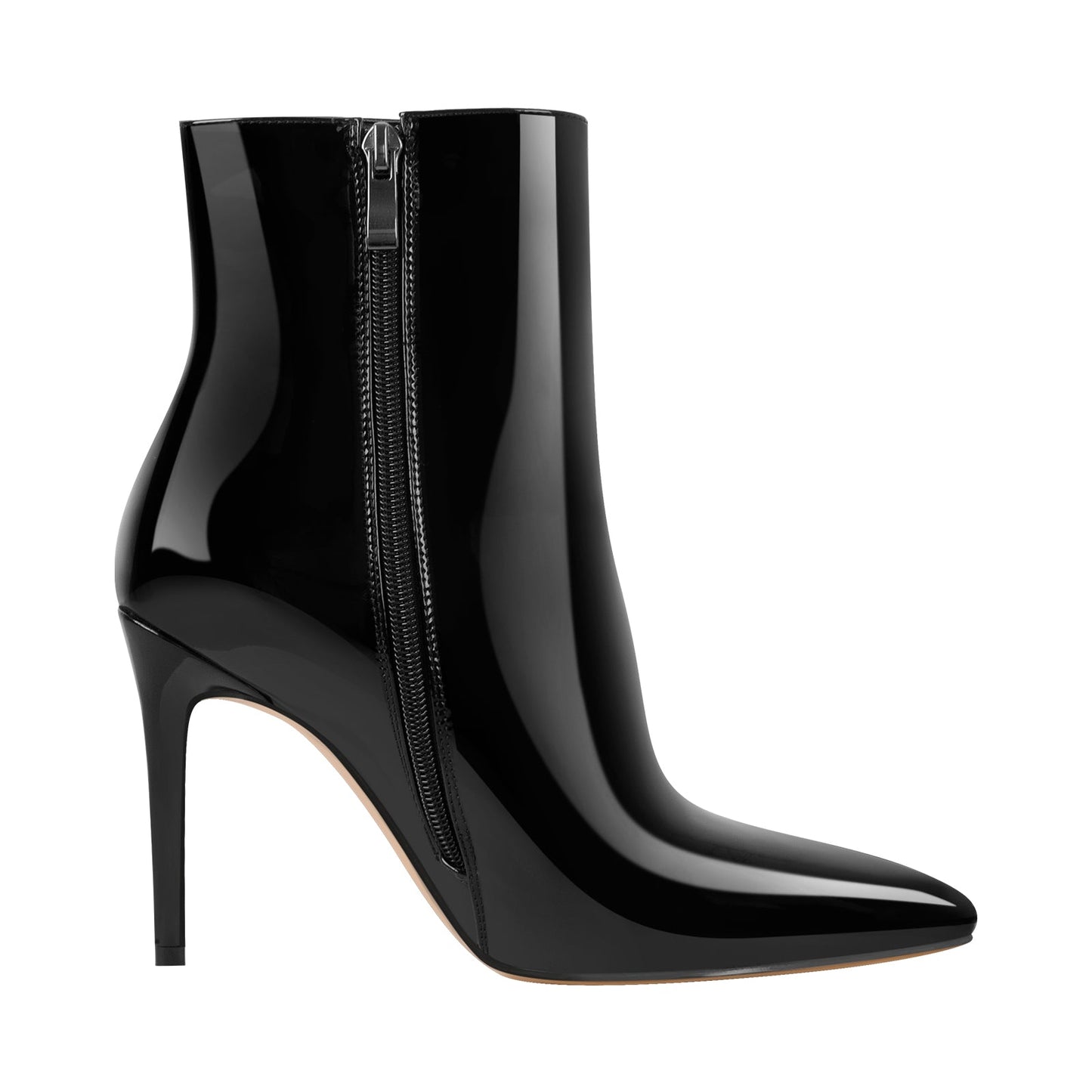Pointed Toe Stiletto Patent Crossdressing Ankle Boots