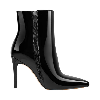 Pointed Toe Stiletto Patent Crossdressing Ankle Boots