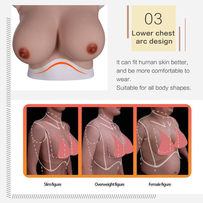 7th Generation No-Oil Silicone Fake boobs Floating-Point Design For Transvestite